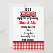 Barbecue BBQ Gingham Summer Country Party Kaart (Voorkant)