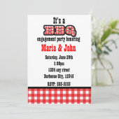 Barbecue BBQ Gingham Summer Country Party Kaart (Staand voorkant)
