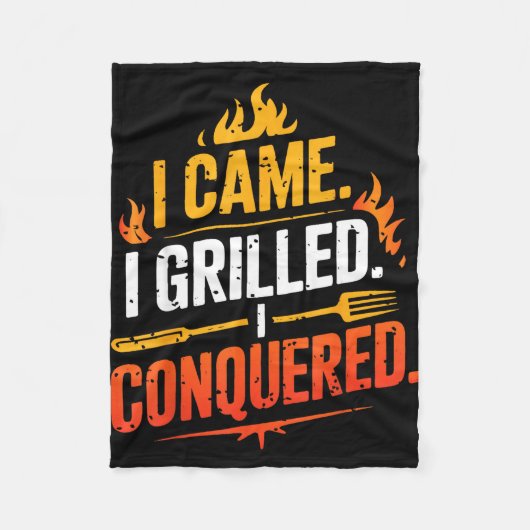 Barbecue bbq grap pit meesterchef roker vader fleece deken (Voorkant)