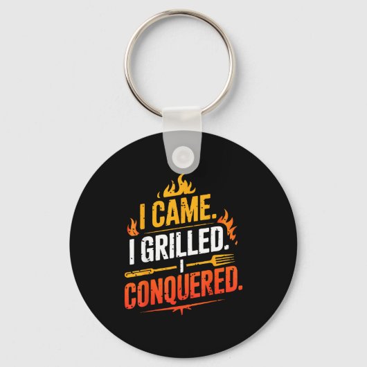 Barbecue bbq grap pit meesterkok roker vader sleutelhanger (Voorkant)