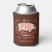 Barbecue BBQ Grappig Varken Zomer Grillen Custom Blikjeskoeler (Blikje Achterkant)