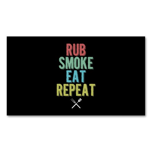 Barbecue BBQ Grill Master Grilling Meat Smoker Magnetisch Visitekaartje (Voorkant)
