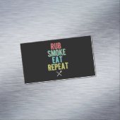 Barbecue BBQ Grill Master Grilling Meat Smoker Magnetisch Visitekaartje (Voorbeeld)