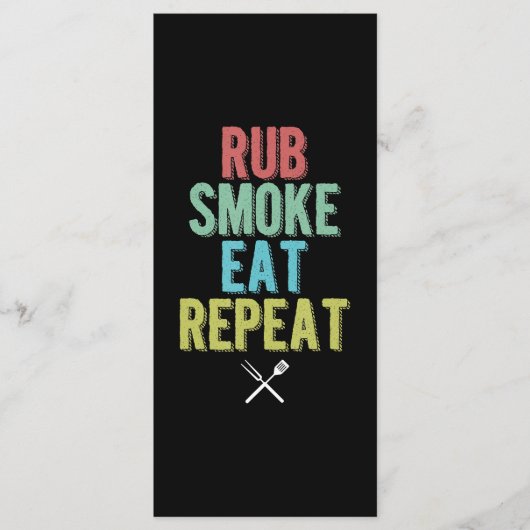 Barbecue BBQ Grill Master Grilling Meat Smoker Menu (Voorkant)