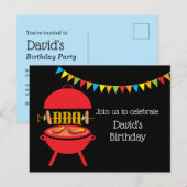 barbecue , bbq grill , verjaardagsfeest , barbecue uitnodiging briefkaart (Voorkant / Achterkant)
