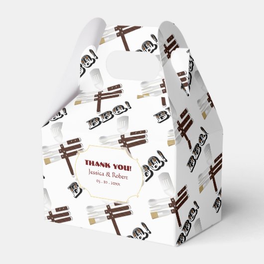 Barbecue BBQ Grilling Party Favor Box Bedankdoosjes (Voorkant Zijde)