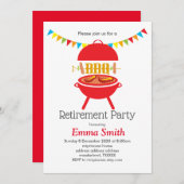 barbecue , bbq - partij voor pensionering , bbq gr kaart (Voorkant / Achterkant)