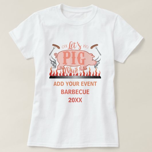Barbecue BBQ Pig Funny Grill Contest Persoonlijk T-shirt (Design voorkant)