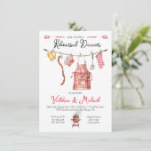 Barbecue BBQ Repetitie Diner rood Gingham Kaart (Staand voorkant)