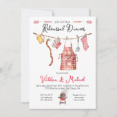 Barbecue BBQ Repetitie Diner rood Gingham Kaart (Voorkant)