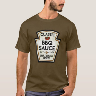 Barbecue BBQ Sauce Bottle Label Halloween Matching T-shirt