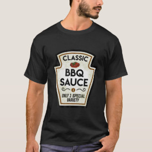Barbecue BBQ Sauce Bottle Label Halloween Matching T-shirt