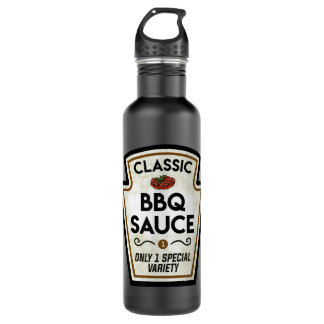 Barbecue BBQ Sauce Bottle Label Halloween Matching Waterfles