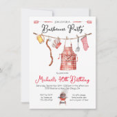 Barbecue BBQ Verjaardag rood Gingham Kaart (Voorkant)