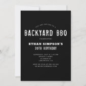 Barbecue Birthday Modern Black Kaart (Voorkant)