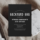 Barbecue Birthday Modern Black Kaart