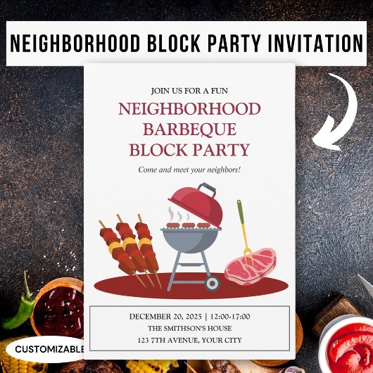 Barbecue Buurtfeest Blokparty Kaart