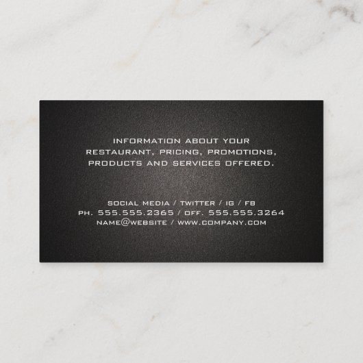 barbecue | Chef-Pet en -gereedschap Visitekaartje (Achterkant)