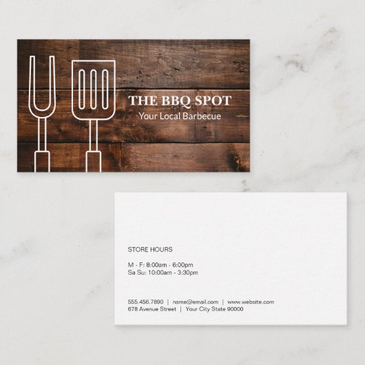 barbecue | chef | restauranteigenaar visitekaartje (Voorkant / Achterkant)