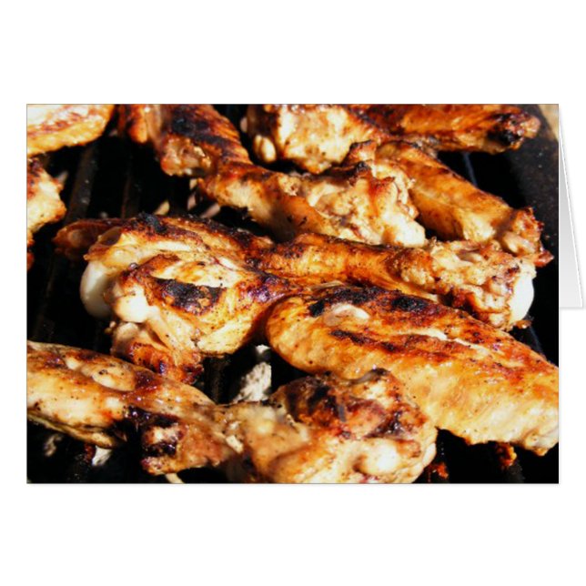 Barbecue Chicken Wings Kaart (Voorkant Horizontaal)