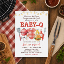 Barbecue Cookout Baby-Q Baby Shower Uitnodiging