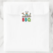 Barbecue Cookout BBQ Ronde Sticker (Tas)