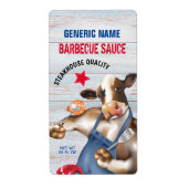 Barbecue Cookout Koe Grilling Shrimp Etiket (Voorkant)