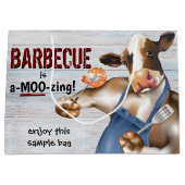 Barbecue Cookout Koe Grilling Shrimp Groot Cadeauzakje (Voorkant)