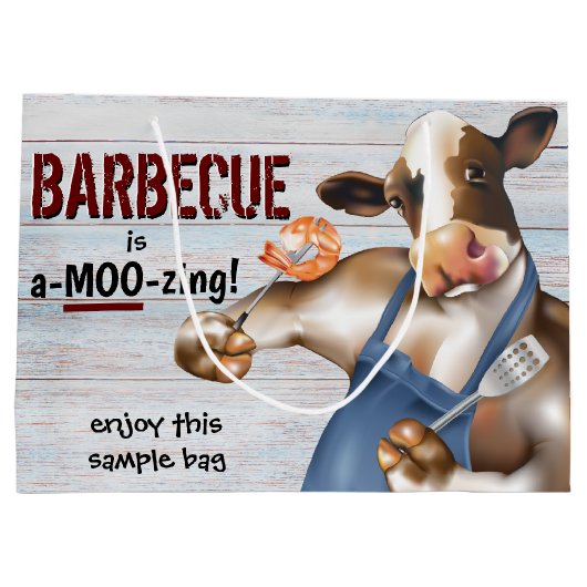 Barbecue Cookout Koe Grilling Shrimp Groot Cadeauzakje (Achterkant)