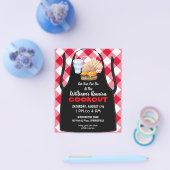 Barbecue Cookout Reunion Fast Food Gingham Flyer (Enkel)
