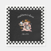 Barbecue Cookout Varken Spelen Banjo Zwart Custom Servet (Voorkant)