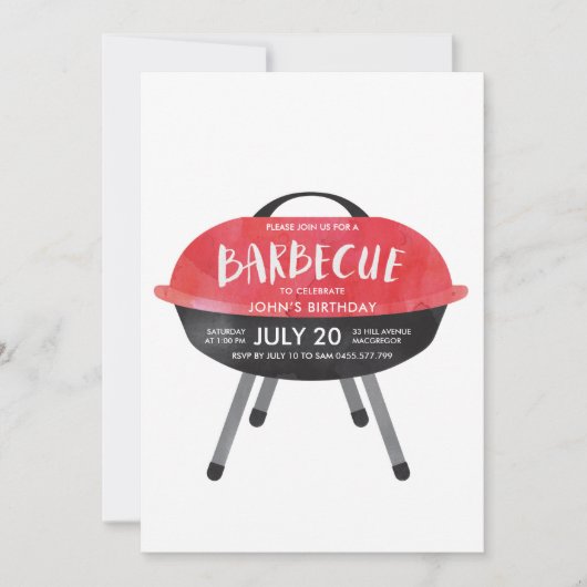 Barbecue Feest Uitnodiging (Voorkant)