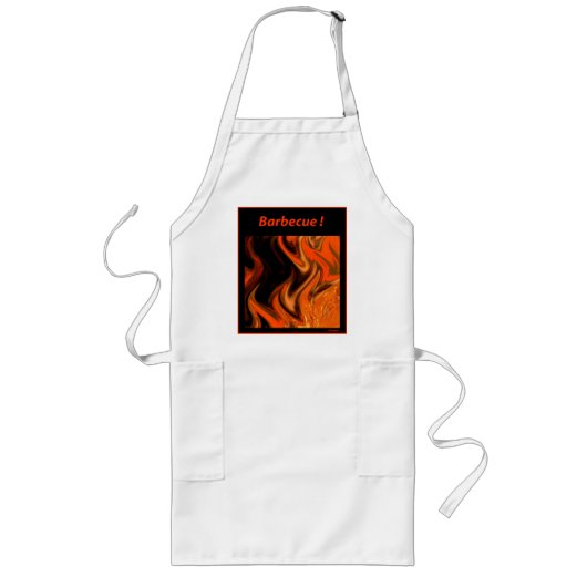 Barbecue Flame Apron Lang Schort (Voorkant)