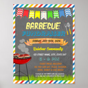 Barbecue Fondsenwerving Sjabloon Poster