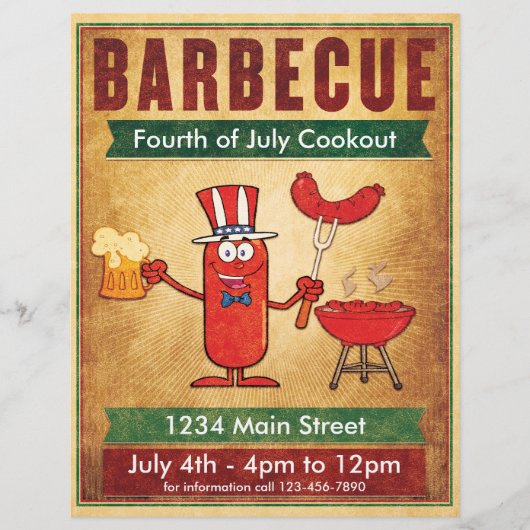 Barbecue Fourth of Juli Cookout Flyer (Voorkant)