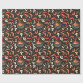 Barbecue garnalen en paddenstoelen Zwarte Thanksgi Cadeaupapier (Vlak)