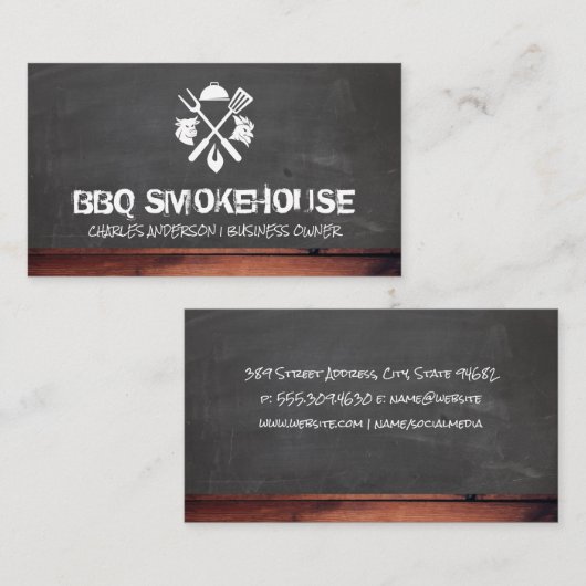 Barbecue gereedschap Rundvlees Pluimvee | Trim van Visitekaartje (Voorkant / Achterkant)