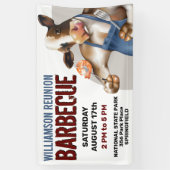Barbecue Grilfestival Koe Grillend Garnalen Spandoek (Verticaal)