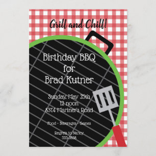 Barbecue Grill Cookout Party Invitation Kaart