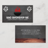 Barbecue Grill en vuur | schoolbordhout Visitekaartje (Voorkant / Achterkant)