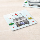 Barbecue Grill Engagement Party Kartonnen Onderzetters (Schuin)