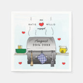 Barbecue Grill Engagement Party Papier servet (Voorkant)