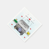 Barbecue Grill Engagement Party Papier servet (Hoek)