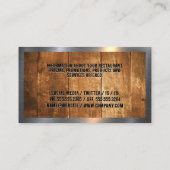 Barbecue Grill Fire Logo | Hout en metalen Visitekaartje (Achterkant)