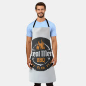 Barbecue Grill Grijs Vlammen Echte Mannen BBQ Schort (Gedragen)