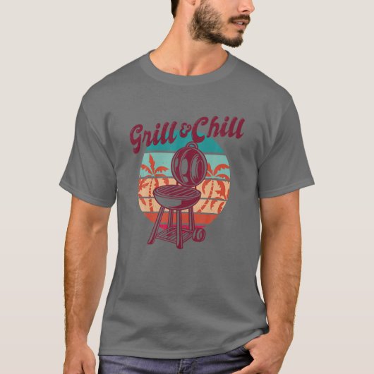 Barbecue Grill Master Grill And Chill T-shirt (Voorkant)