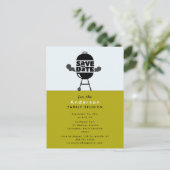 Barbecue grill party Save the Date Postcard Briefkaart (Staand voorkant)