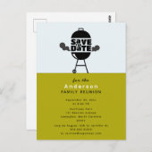 Barbecue grill party Save the Date Postcard Briefkaart (Voorkant / Achterkant)