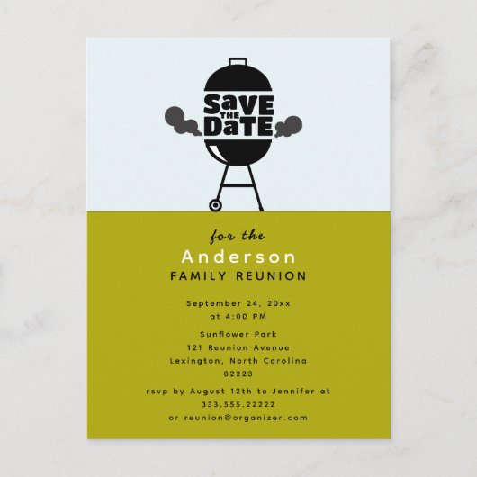 Barbecue grill party Save the Date Postcard Briefkaart (Voorkant)