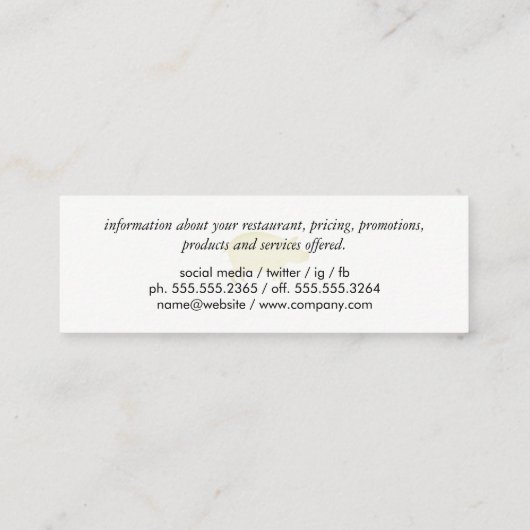 Barbecue Grill / Slate Mini Visitekaartje (Achterkant)